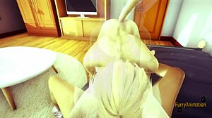 Two foxes give POV blowjob and get fucked with creampie in mouth and ass in furry yaoi
