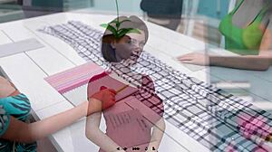 Complete gameplay of summer heat part 2 with redhead and brunette in bikini at gym