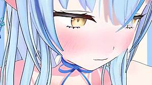 Yukihana Lamy Vtuber Anime Fux With Intense Action