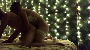 mistress dominates boyfriend with powerful ass orgasm in doggystyle.