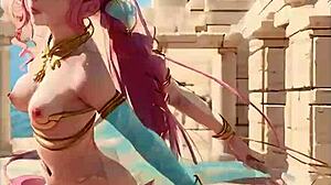 Sex goddess hosts beach party in costumes