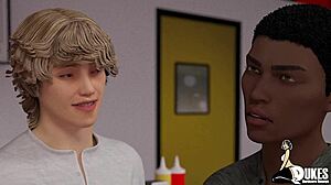 कर्वी पॉग मिल्फ विशाल लंड पर सवार, बड़े स्तन उछल रहे