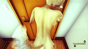 Two foxes give POV blowjob and get fucked with creampie in mouth and ass in furry yaoi