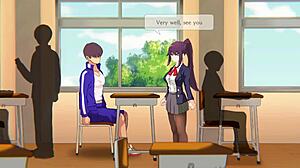 cute college lady feels intense pleasure having sex with man in 7 days girlfriend hentai game.