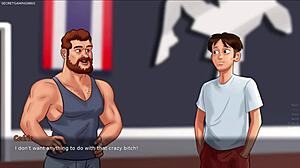 Caught stepsis jenny playing with her big boobs in summertime saga 3d game!