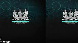 Orál v koupeli s brunetkou v prádle a punčochách