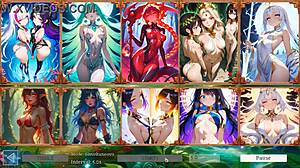 Battle Babes Hentai Game Slideshow: 10 Hot Fantasy Girls with Elara and Seraphina.