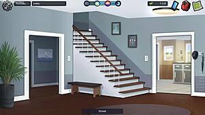 Caught stepsis jenny playing with her big boobs in summertime saga 3d game!