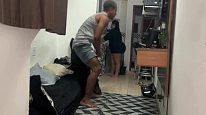 I visited my friend and ended up enjoying his wife's cooking in the kitchen