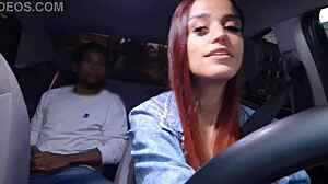 Hey, that redhead wife flashes while masturbating outdoors 😏