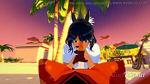 hey check out these two furry dogs giving blowjob on beach with cumshot in hardcore yaoi animation