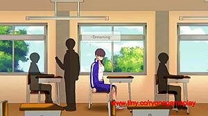 cute college lady feels intense pleasure having sex with man in 7 days girlfriend hentai game.