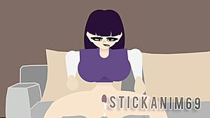 Young goth girl with big tits masturbates out of boredom, squirting everywhere.