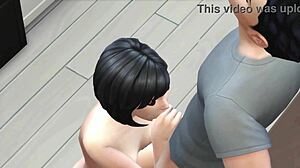 horny girlfriend fucked rough in doggystyle after lunch in sims 4 3d animation
