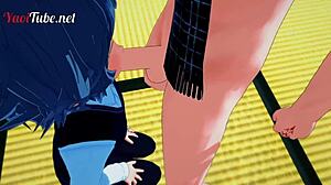 shirou blowjob and bareback with sieg on tatami, cum in mouth and ass