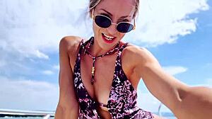 Boat Trip True the Channel to Zurich Lake Solo Cute Rich