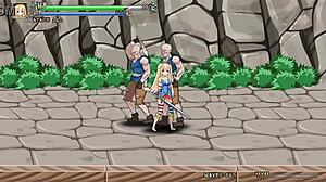 Pretty princess interacts with soldiers in ailice hentai action game