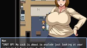 wife cheats with son's friend in hentai game routine