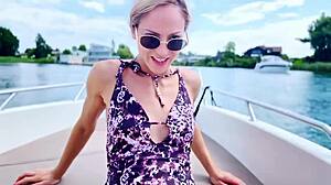 Boat Trip True the Channel to Zurich Lake Solo Cute Rich