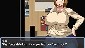 wife cheats with son's friend in hentai game routine