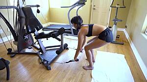 Channy Crossfire Workout with Rough Choking and Deepthroat