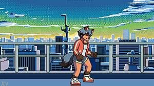 Michiru experiences detailed belly inflation in anime