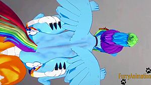 Digimon My Little Pony Yaoi - Renamon And Rainbow Dash Handjob Blowjob Fucked With Creampie In Ass - Yiff Anime Manga Gay