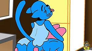 Richard and Nicole Watterson engage in intense fucking, with his big cock exploring her pussy in a hardcore anime scene, leading to licking and muff diving before the final climax.