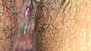 Beautiful Pussy Up Close on Latina Milf with Wet Lips and Vibrator Toys