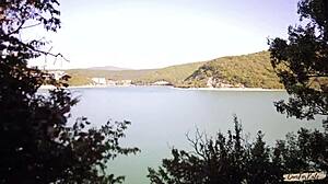 Real Sex Vlog in Forest She Jokes and Swallows Cum!