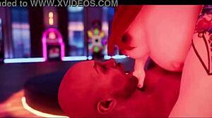 Is the Black Guy Eating the Hot Redhead in the Club? 3D Porn Erotic Scene