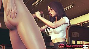 Shy anime girl 3d hentai pov blowjob big dick deepthroat gagging facial cumshot cute face