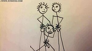 Young Fit Man Blows Two Guys In Stickman Animation