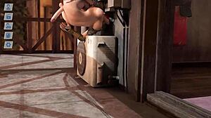 leon having fun with queen in resident evil 3d hentai 😈