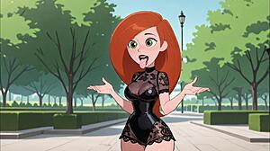 i watch the redhead cartoon girl try on black lingerie