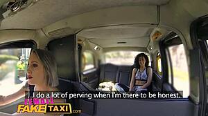 Female fake taxi fitness babe stretches pussy wide