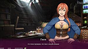 Rich milf seduces young virgin in hentai game animation