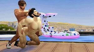 Hunky Sims 4 Couple Pounds Ass By Pool And Bed All Night!