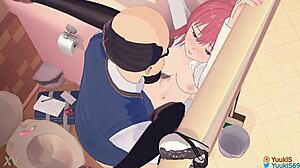 teen student and old teacher improve grade in 3d