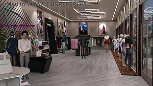 i saw an office lady masturbating with a dildo in the public fitting room in hentai game