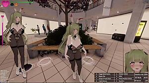 hentai game 3d secrets of exposure green hair bunny girl in mall