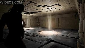 Lara chooses her hole for new guests in hentai game