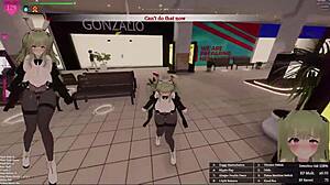 hentai game 3d secrets of exposure green hair bunny girl in mall