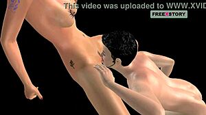 I animated a Japanese man licking an Indian bhabhi's pussy