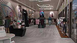 i saw an office lady masturbating with a dildo in the public fitting room in hentai game