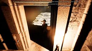 Lara chooses her hole for new guests in hentai game