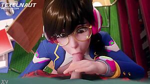 Overwatch Dva Performs Deepthroat Blowjob