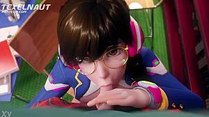 Overwatch Dva Performs Deepthroat Blowjob