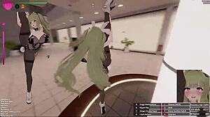 Juego Hentai 3D Secretos de Exposición Chica Conejo Pelo Verde en Centro Comercial