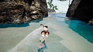 every dick on this island has to visit lara croft's pussy in game hentai 3d